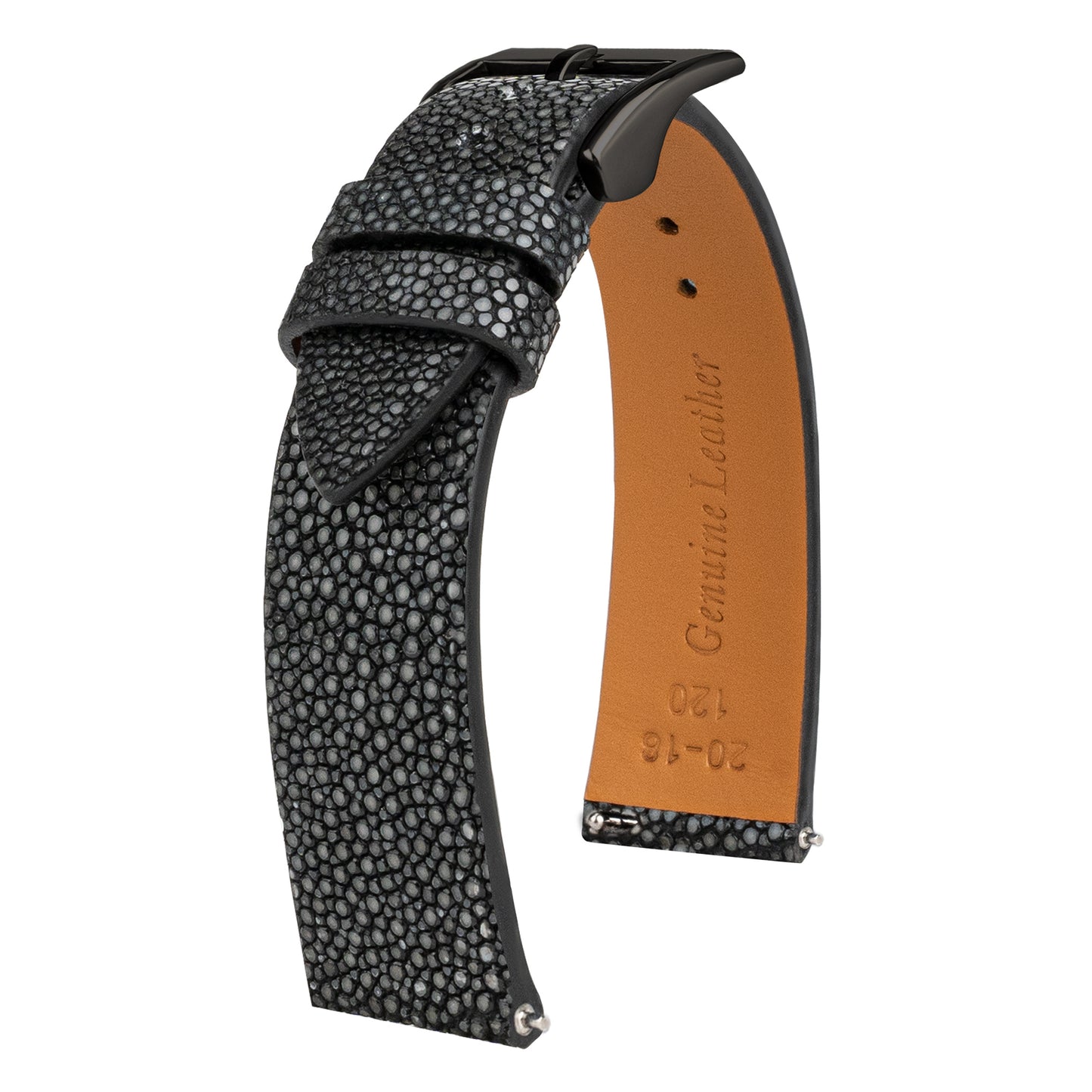Black Pearl fish skin Slim Strap