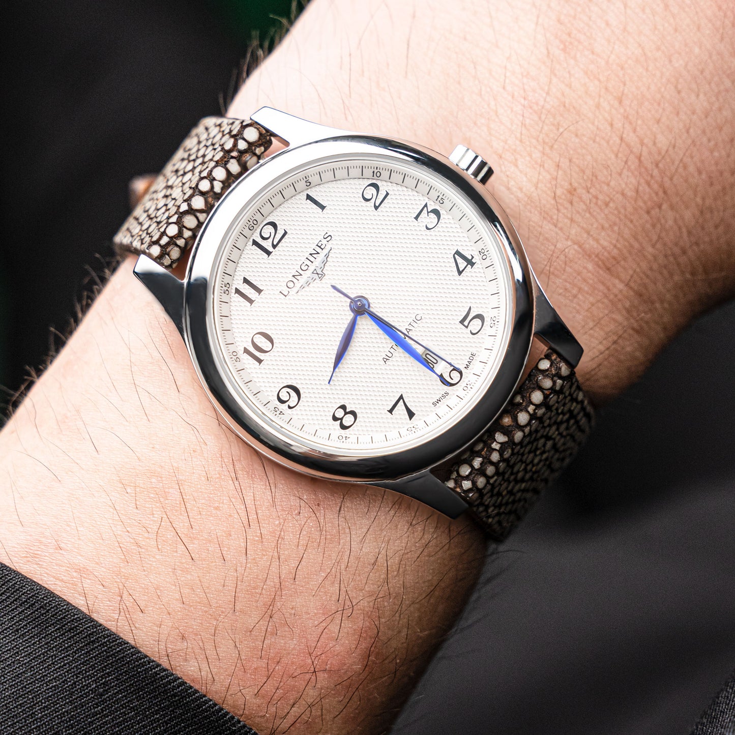 Cognac Pearl fish skin Slim Stitchless Strap