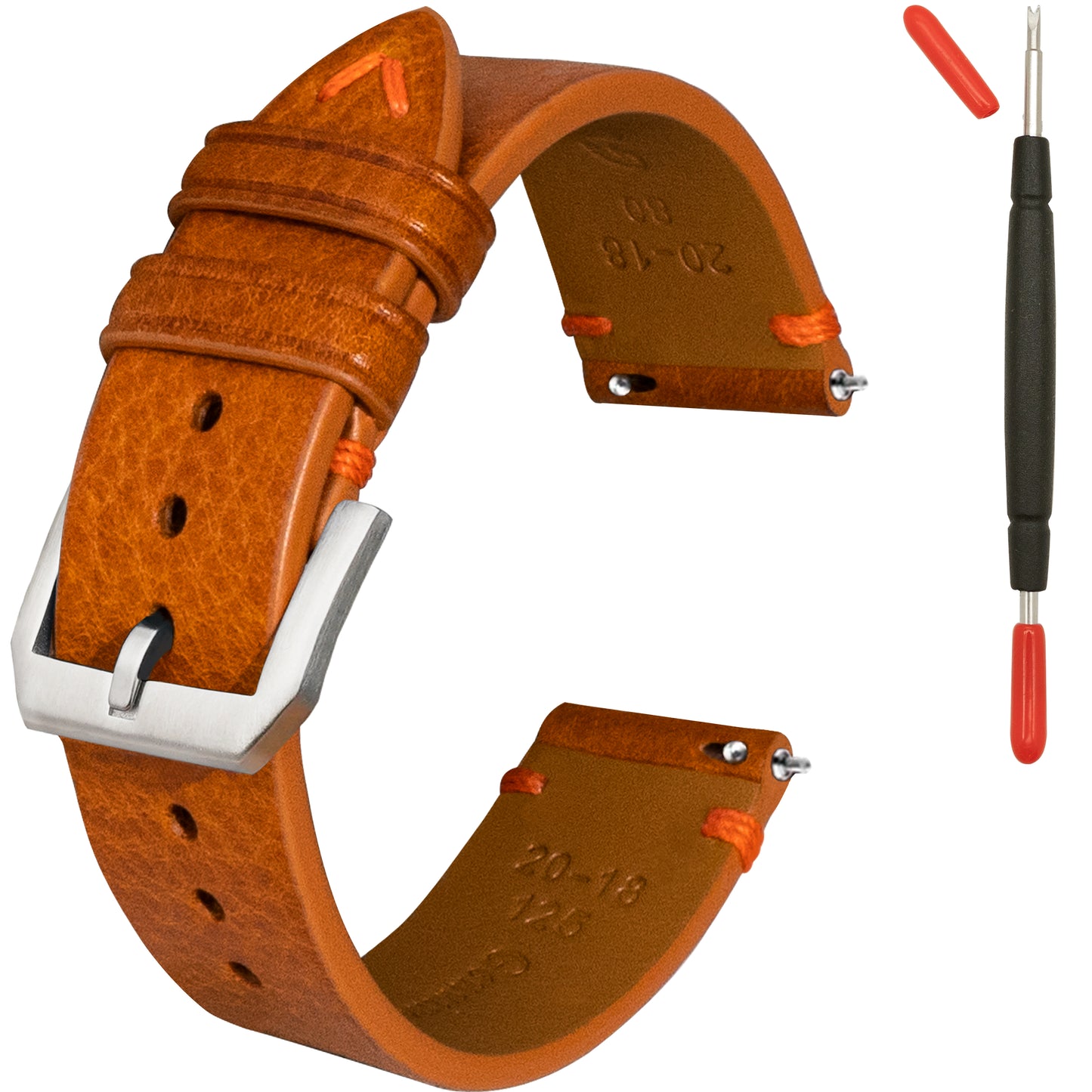 Simple style Italian calf leather strap