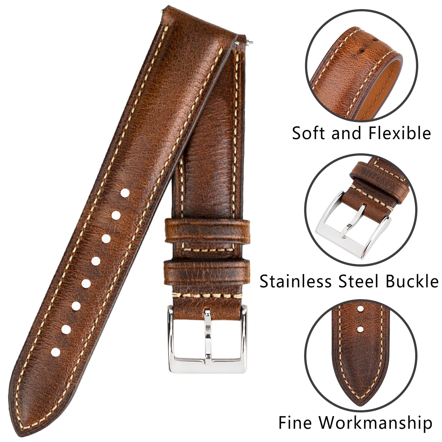 Suitable for flat interface universal watch straps