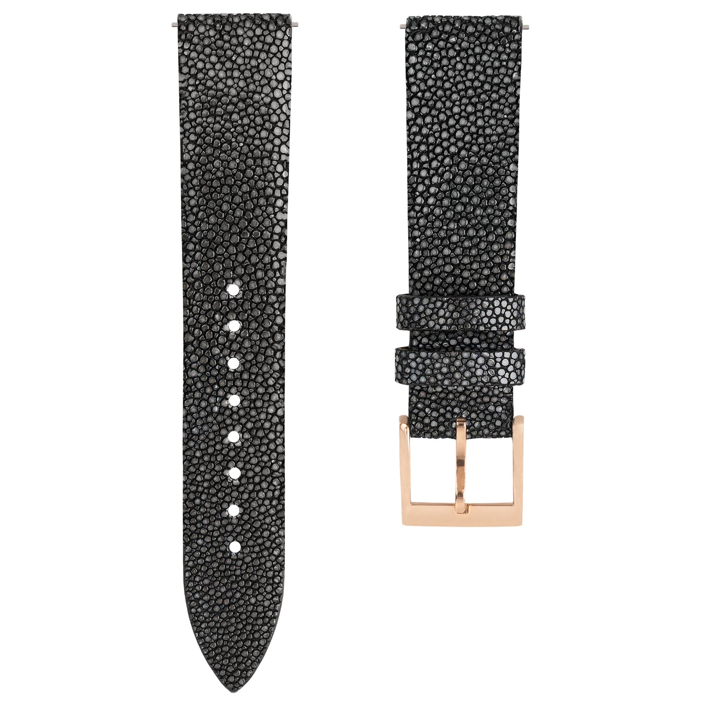Black Pearl fish skin Slim Stitchless Strap