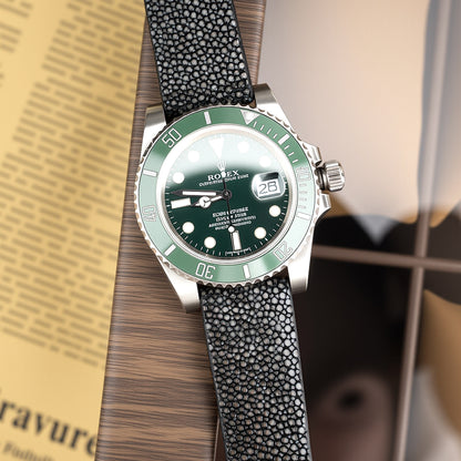 Black Pearl fish skin Slim Stitchless Strap