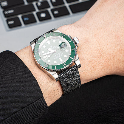 Black Pearl fish skin Slim Stitchless Strap