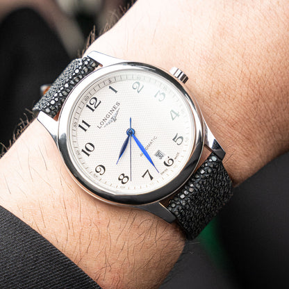 Black Pearl fish skin Slim Stitchless Strap