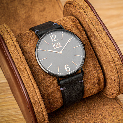 Black Pueblo Nubuck Side-Stitch Strap