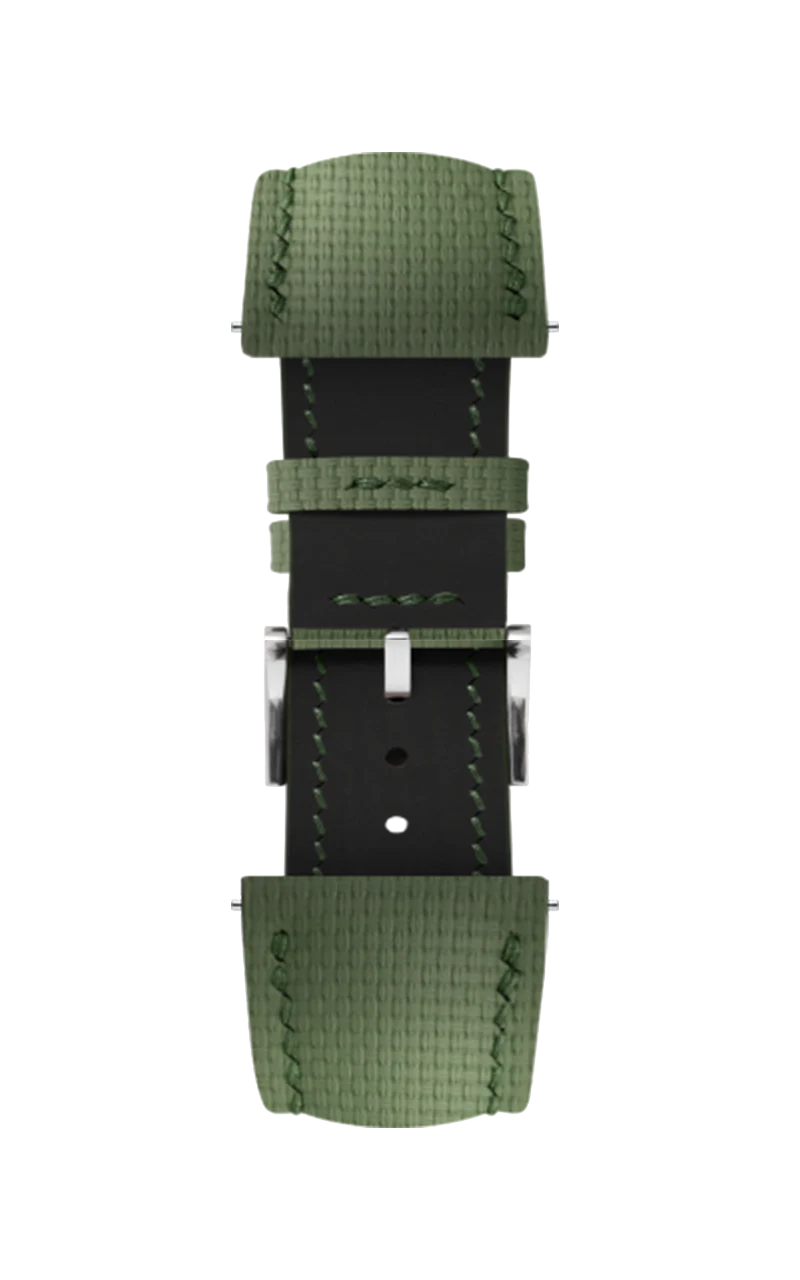 Green vegetable tanned leather side seam strap