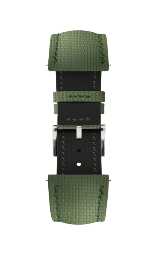Green vegetable tanned leather side seam strap