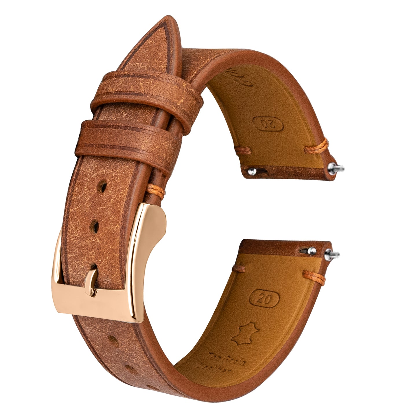 Brown Pueblo Nubuck Side-Stitch Strap