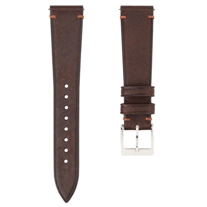 Dark Brown Pueblo Nubuck Side-Stitch Strap