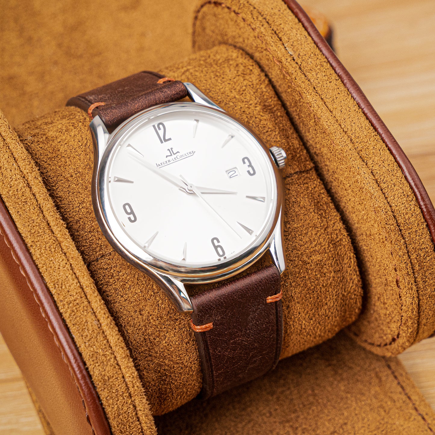 Dark Brown Pueblo Nubuck Side-Stitch Strap
