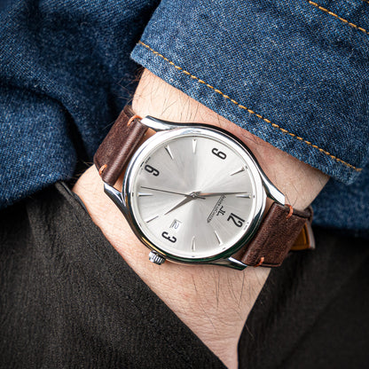 Dark Brown Pueblo Nubuck Side-Stitch Strap