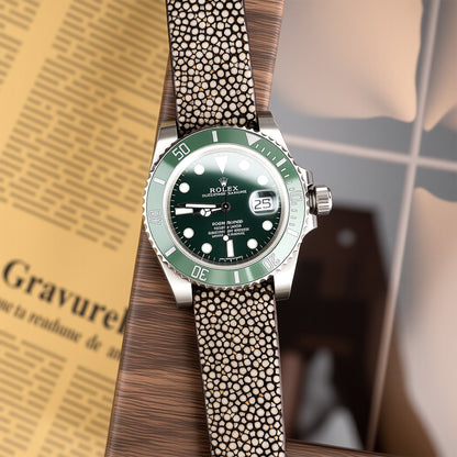 Cognac Pearl fish skin Slim Stitchless Strap