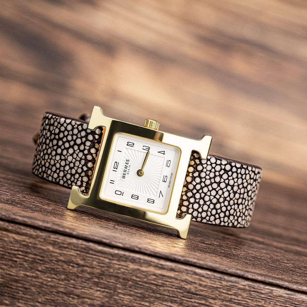 Cognac Pearl fish skin Slim Stitchless Strap