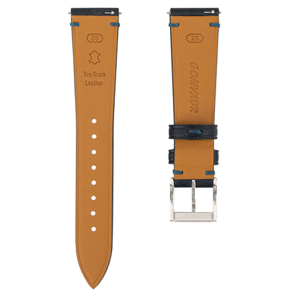 Dark Blue Pueblo Nubuck Side-Stitch Strap