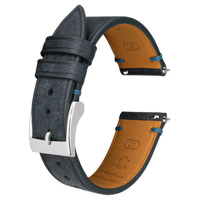 Dark Blue Pueblo Nubuck Side-Stitch Strap