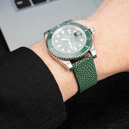 Green Pearl fish skin Slim Strap