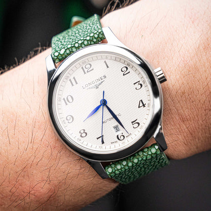 Green Pearl fish skin Slim Strap