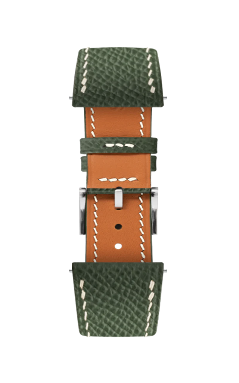 Green vegetable tanned leather side seam strap