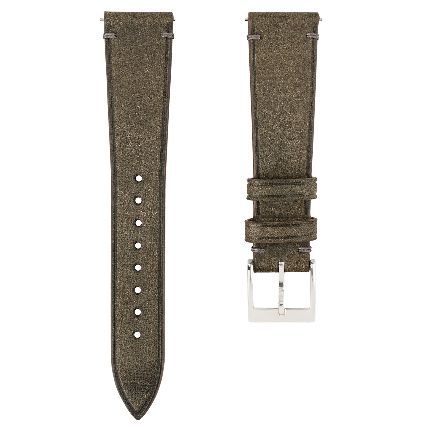 Grey Pueblo Nubuck Side-Stitch Strap
