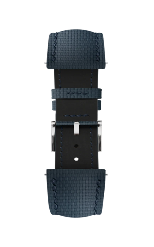 Handmade vintage blue waxed calfskin leather steel buckle Apple strap for Ultra 2, SE, Ultra Series 9 8 7 6 5 4 3 2 1