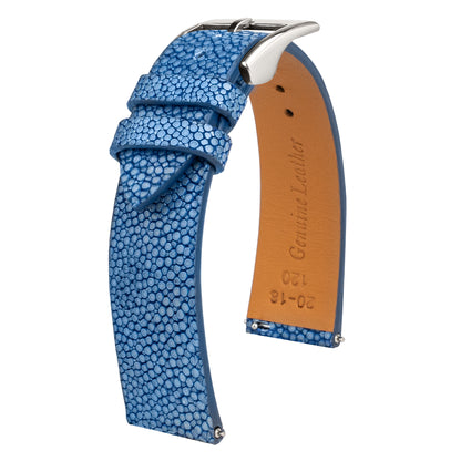 Ocean Blue Pearl fish skin Slim Strap