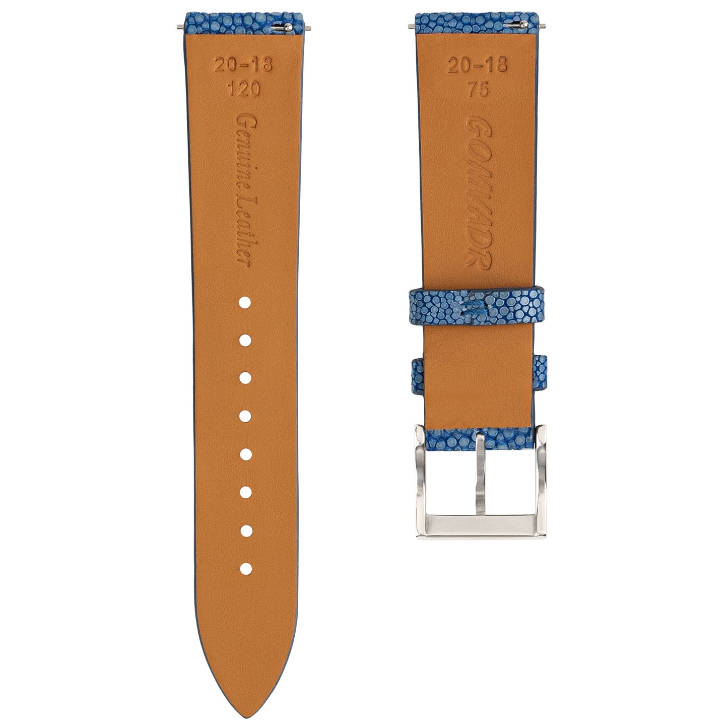 Ocean Blue Pearl fish skin Slim Strap