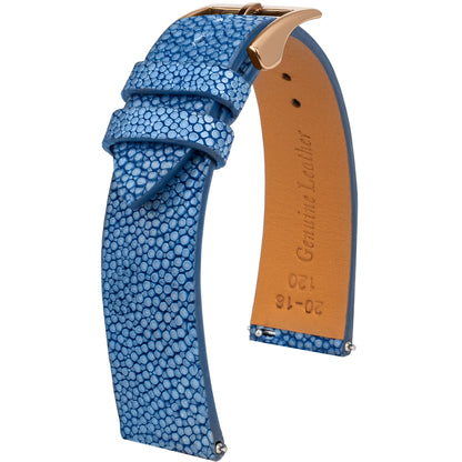 Ocean Blue Pearl fish skin Slim Strap