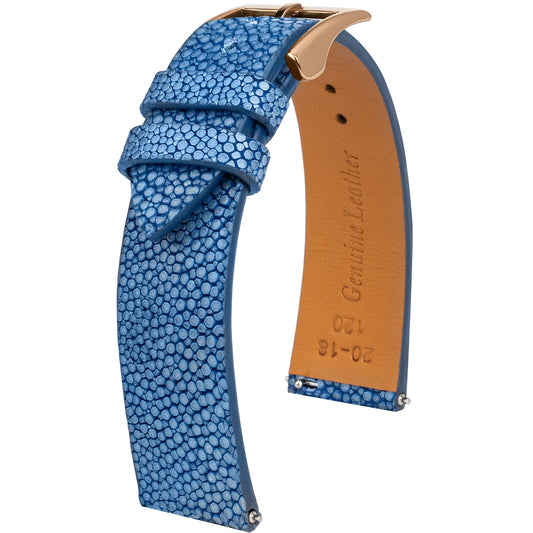 Ocean Blue Pearl fish skin Slim Strap