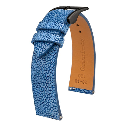Ocean Blue Pearl fish skin Slim Strap