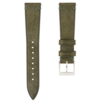 Olive Green Pueblo Nubuck Side-Stitch Strap