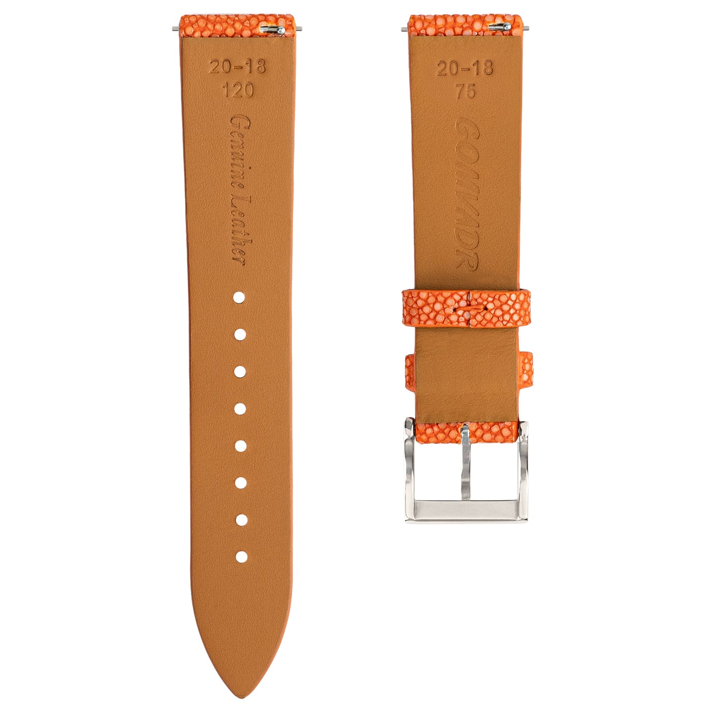 Orange Pearl fish skin Slim Strap