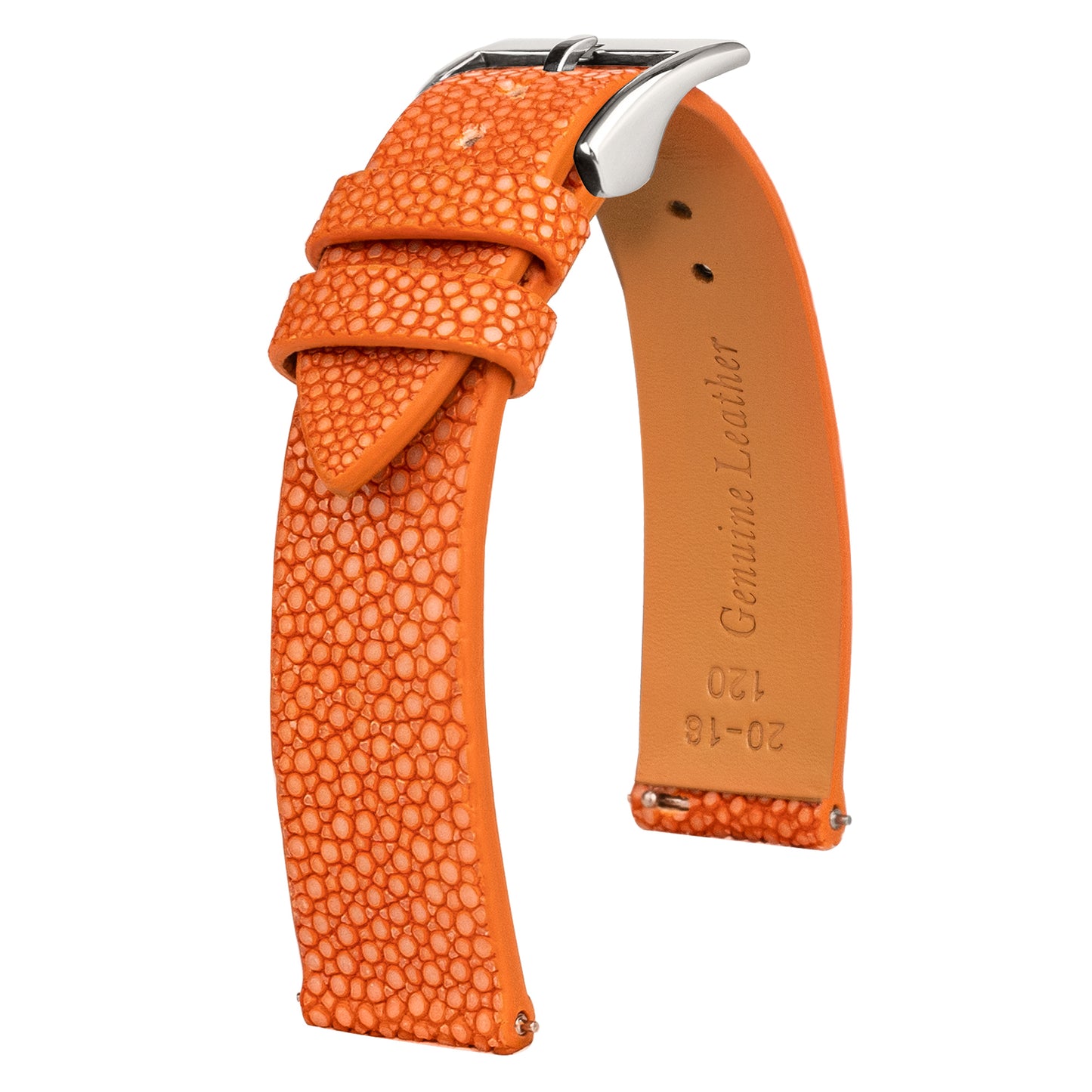 Orange Pearl fish skin Slim Strap