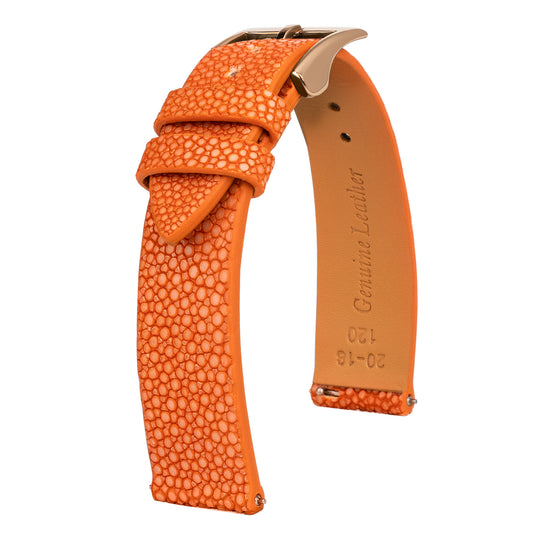 Orange Pearl fish skin Slim Strap