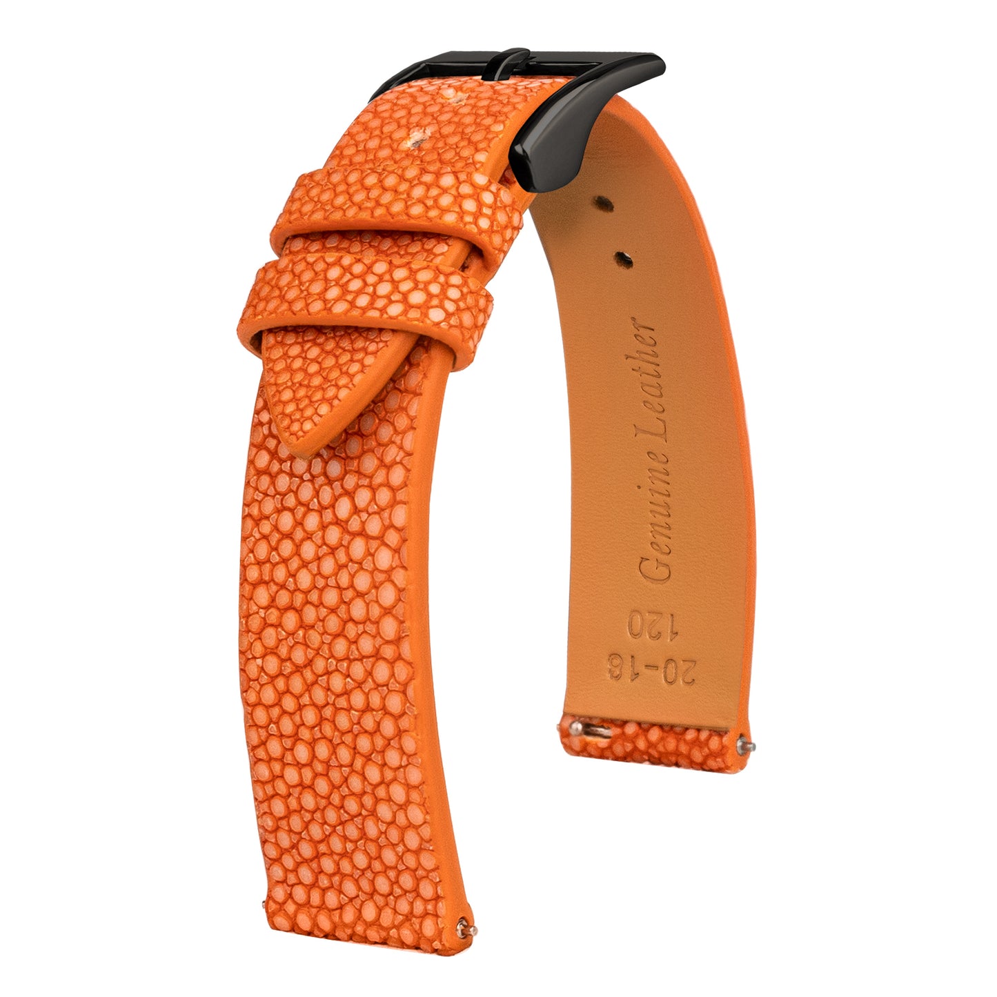 Orange Pearl fish skin Slim Strap