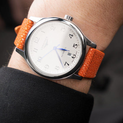 Orange Pearl fish skin Slim Strap